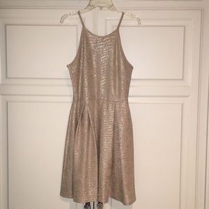 Gold Halter Party Dress